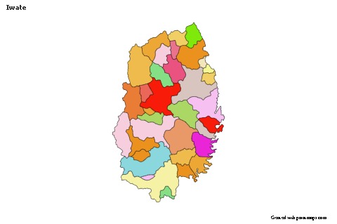 Mapas de muestra para Iwate (coloreado)