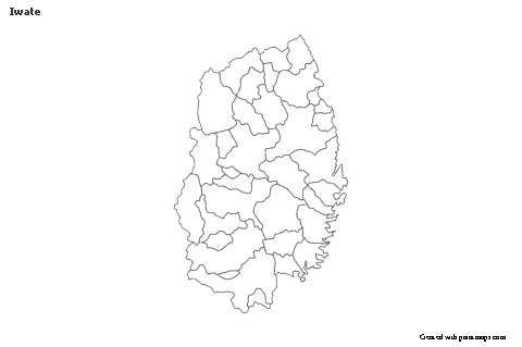 Mapas de muestra para Iwate (blanco-negro)