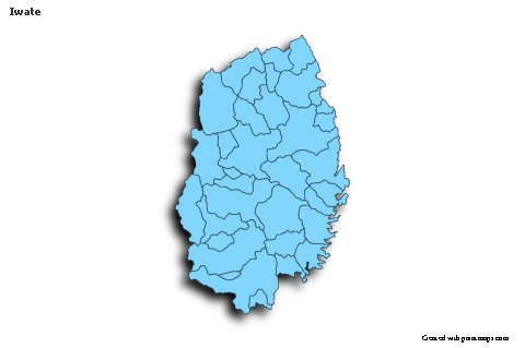 Mapas de muestra para Iwate (azul,sombrío)
