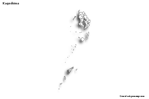 Sample Maps for Kagoshima (black-white,shadowy)