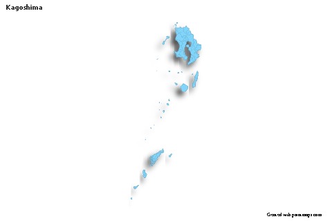 Sample Maps for Kagoshima (blue,outline,shadowy)