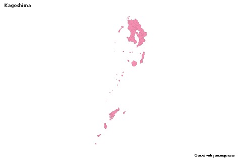 Sample Maps for Kagoshima (pink,outline)