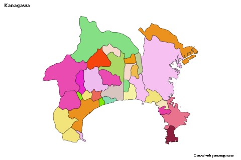 Contoh Peta untuk Kanagawa (berwarna)
