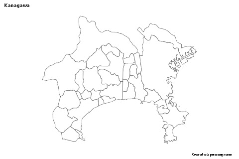 Contoh Peta untuk Kanagawa (hitam-putih)