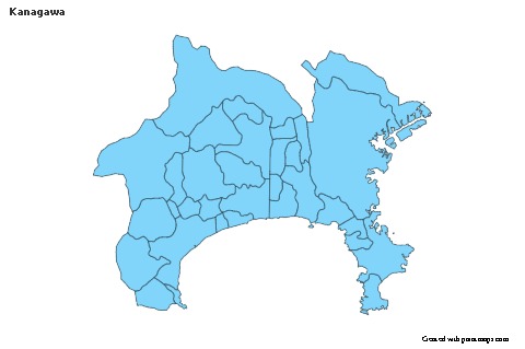 Contoh Peta untuk Kanagawa (biru)
