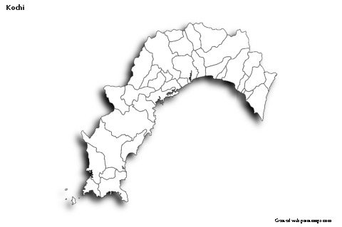 Mapas de muestra para Kochi (blanco-negro,sombrío)