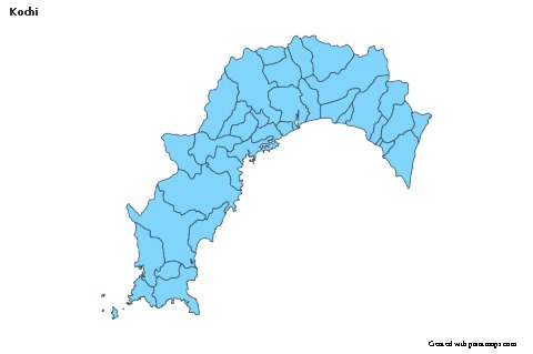 Mapas de muestra para Kochi (azul)