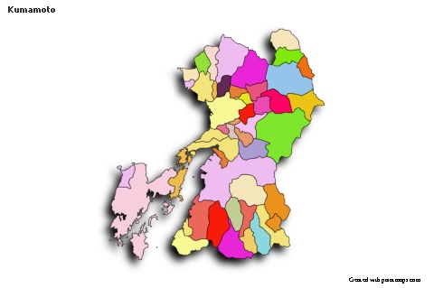 Mapas de muestra para Kumamoto (coloreado,sombrío)