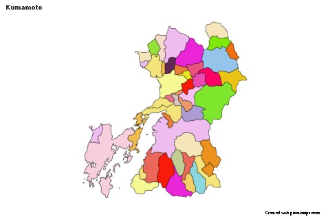 Mapas de muestra para Kumamoto (coloreado)