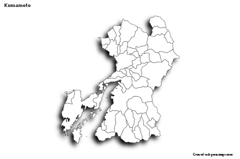 Mapas de muestra para Kumamoto (blanco-negro,sombrío)