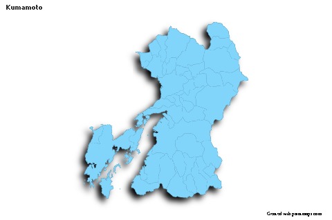 Mapas de muestra para Kumamoto (azul,contorno,sombrío)