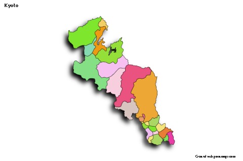 Contoh Peta untuk Kyoto (berwarna,bayangan)