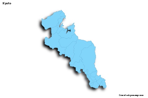 Contoh Peta untuk Kyoto (biru,garis luar,bayangan)