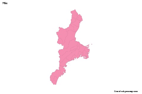 Mapas de muestra para Mie (rosa,contorno)