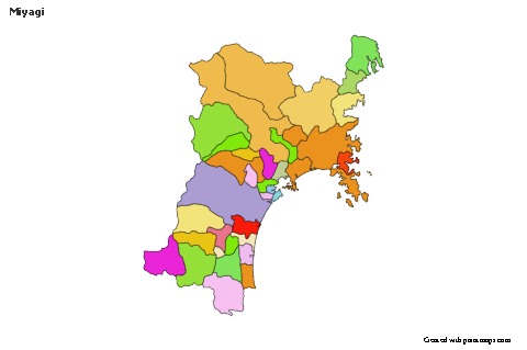 Contoh Peta untuk Miyagi (berwarna)