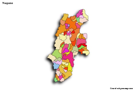 Mapas de muestra para Nagano (coloreado,sombrío)