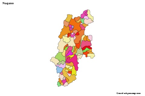 Mapas de muestra para Nagano (coloreado)