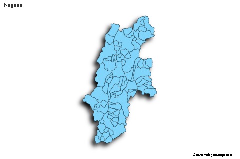 Mapas de muestra para Nagano (azul,sombrío)