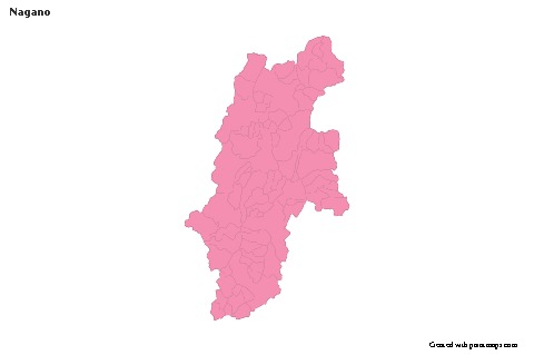 Mapas de muestra para Nagano (rosa,contorno)