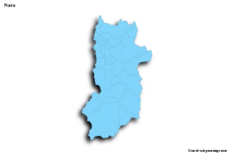 Contoh Peta untuk Nara (biru,garis luar,bayangan)
