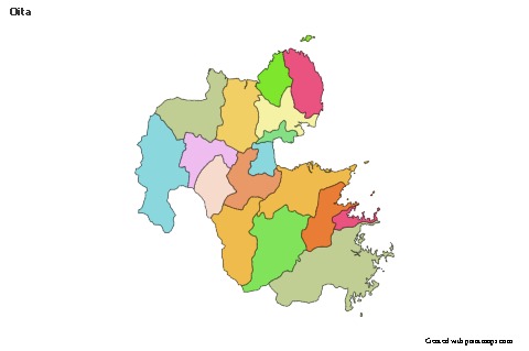 Mapas de muestra para Oita (coloreado)