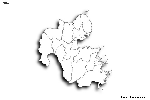 Mapas de muestra para Oita (blanco-negro,sombrío)