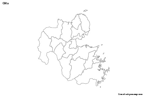 Mapas de muestra para Oita (blanco-negro)