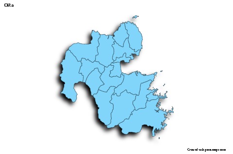 Mapas de muestra para Oita (azul,sombrío)