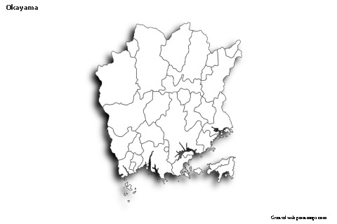 Sample Maps for Okayama (black-white,shadowy)