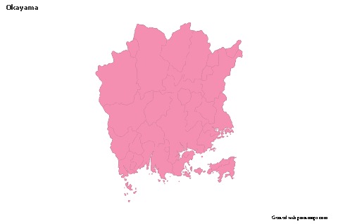 Sample Maps for Okayama (pink,outline)