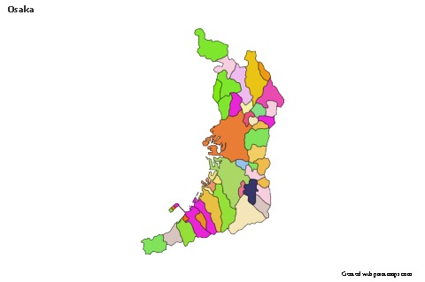 Exemplos de mapas para Osaka (colorido)