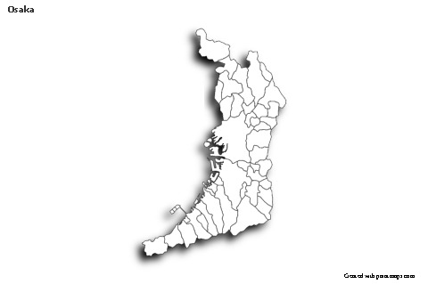 Exemplos de mapas para Osaka (preto-branco,sombra)