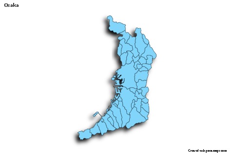 Exemplos de mapas para Osaka (azul,sombra)