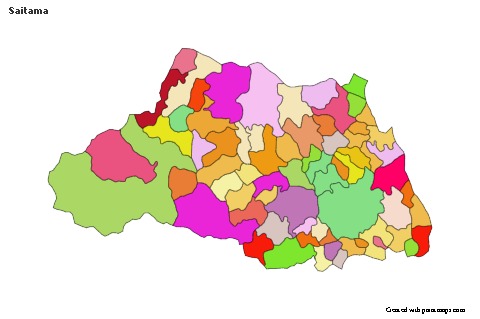 Exemplos de mapas para Saitama (colorido)