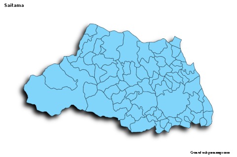 Exemplos de mapas para Saitama (azul,sombra)