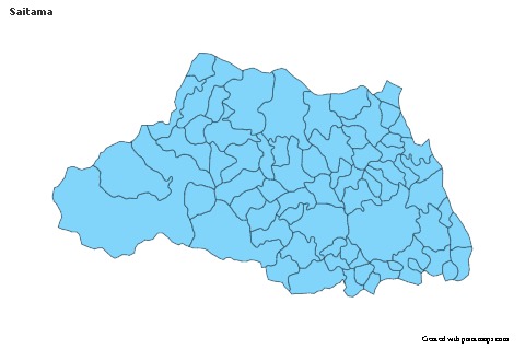 Exemplos de mapas para Saitama (azul)