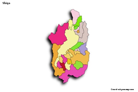 Mapas de muestra para Shiga (coloreado,sombrío)