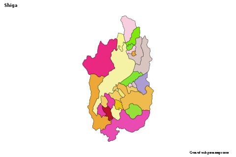 Mapas de muestra para Shiga (coloreado)