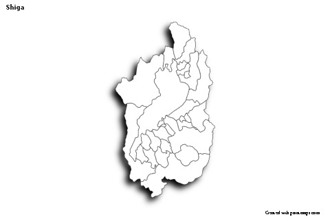 Mapas de muestra para Shiga (blanco-negro,sombrío)