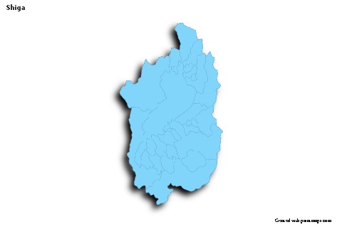 Mapas de muestra para Shiga (azul,contorno,sombrío)