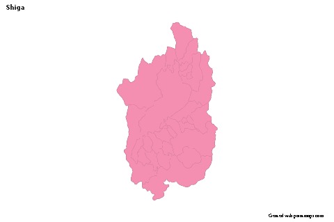 Mapas de muestra para Shiga (rosa,contorno)