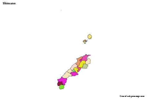 Mapas de muestra para Shimane (coloreado)