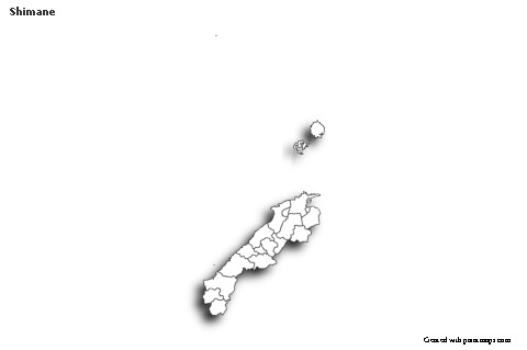 Mapas de muestra para Shimane (blanco-negro,sombrío)
