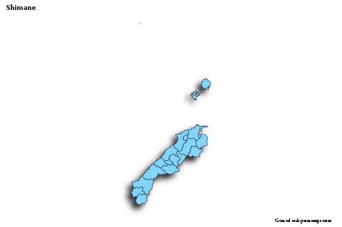 Mapas de muestra para Shimane (azul,sombrío)