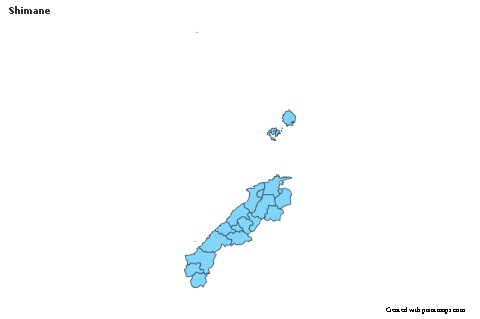 Mapas de muestra para Shimane (azul)