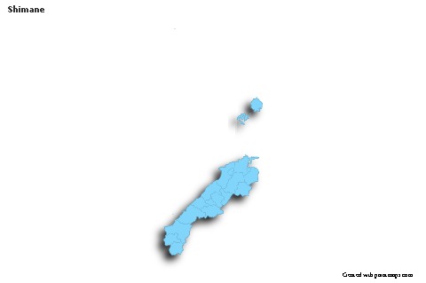 Mapas de muestra para Shimane (azul,contorno,sombrío)