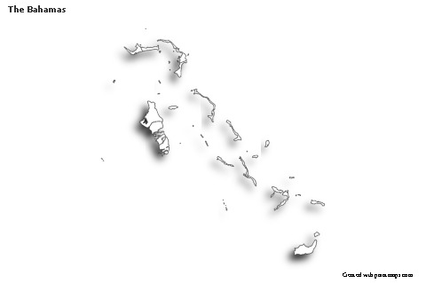 Mapas de muestra para Las Bahamas (blanco-negro,sombrío)