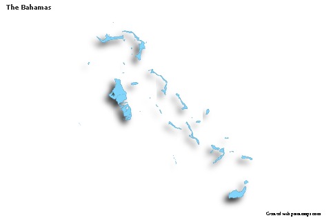 Mapas de muestra para Las Bahamas (azul,contorno,sombrío)