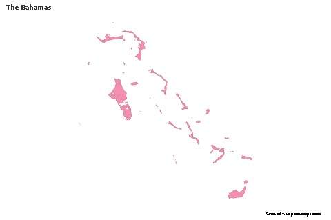 Mapas de muestra para Las Bahamas (rosa,contorno)