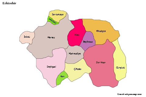 Contoh Peta untuk Eskisehir (berwarna)